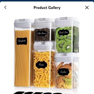 Storage container set 5 piece plastic